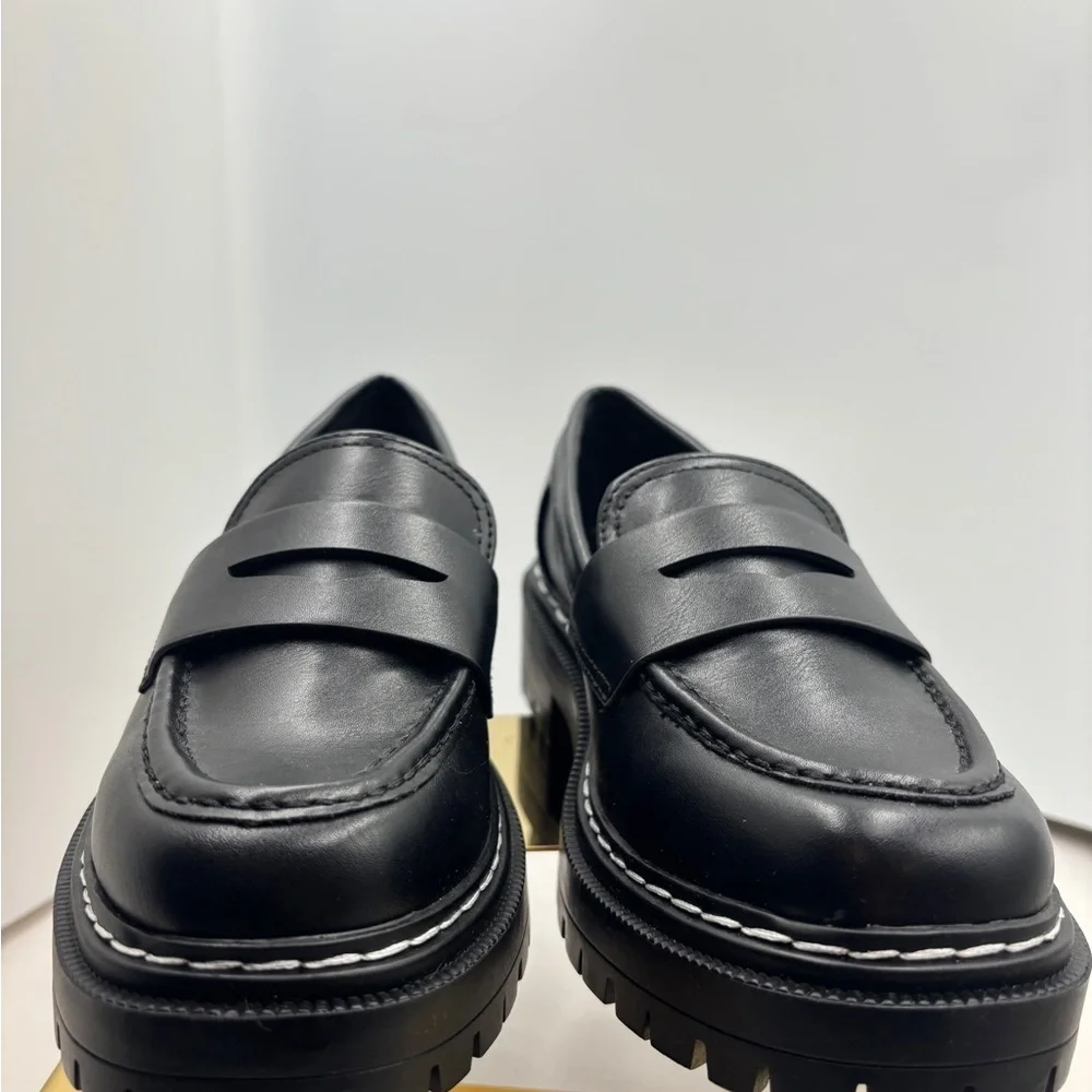Soda Eurekas platform soho Women's Black Chunky slip on  Loafers